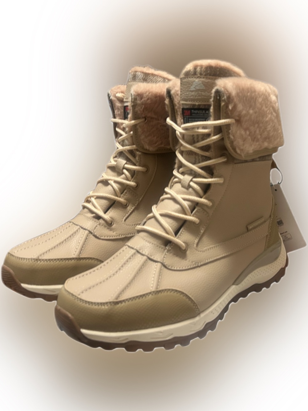 NWT Ozark Trail Women's Cream Duck Boots - Size 10 - Waterproof & Insulated